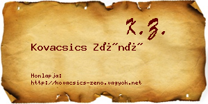Kovacsics Zénó névjegykártya